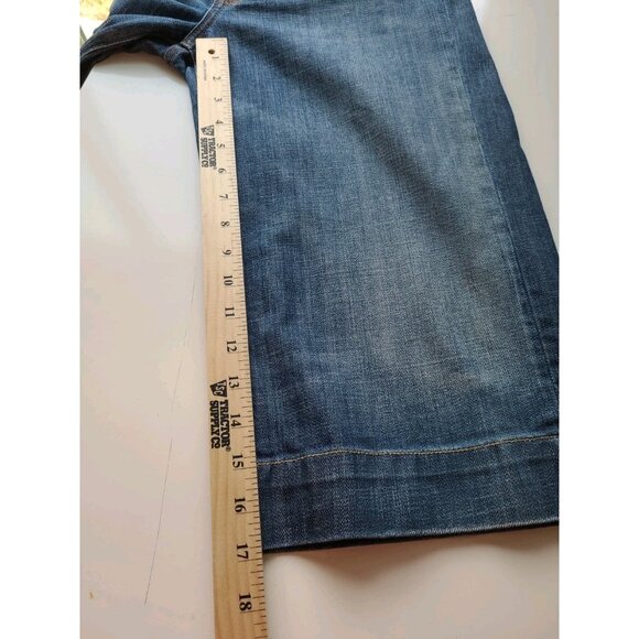 David Kahn Jeans Womens M/L Wide Leg Crops Capris Blue Distressed Med Wash - Picture 15 of 16